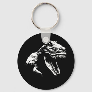 White T Rex Key Ring