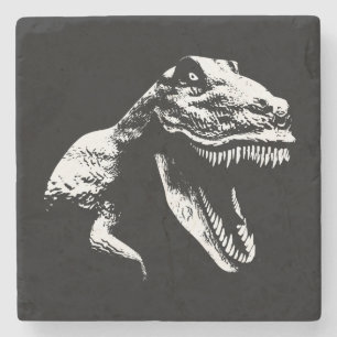 White T Rex Stone Coaster