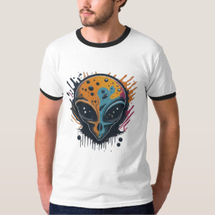 White T-Shirt, An unique Alien portray  T-Shirt