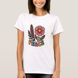 White T-shirt beautiful design with flower place