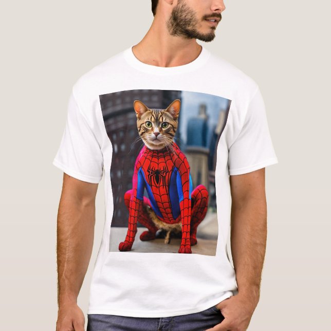white T-Shirt Cat Printed (Front)