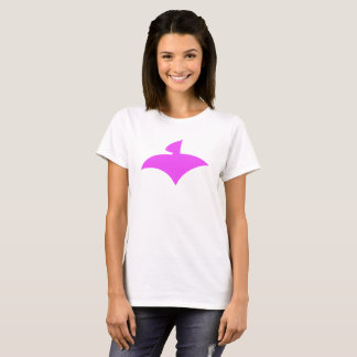 White T-Shirt For Women (AirFly Logo Pink)