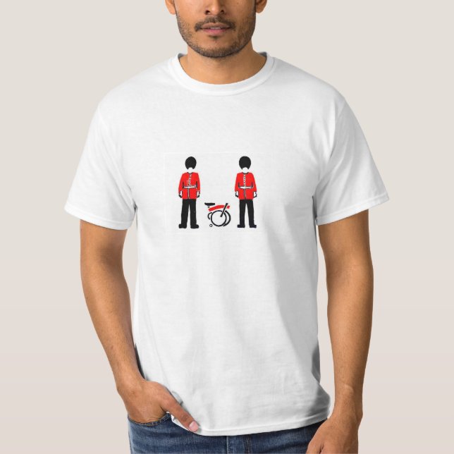White T-shirt with  Brompton Guards Cartoon (Front)