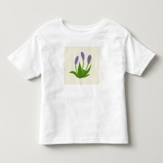 White T-Shirt with Purple Flowers