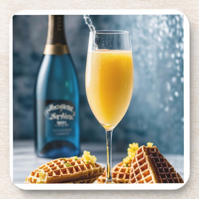 White Table Hard Plastic Coaster, Mimosas, Champa Coaster (Front)