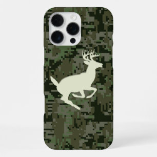 White Tail Buck on Deep Woods Camo iPhone 16 Pro Max Case