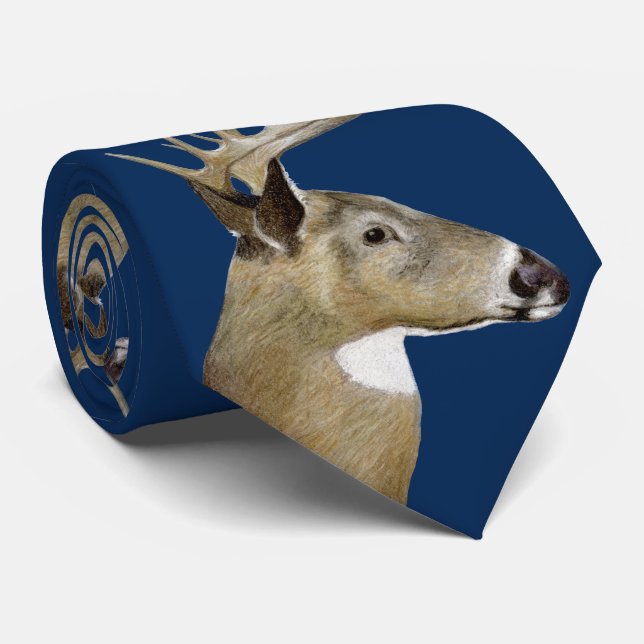 White Tail Buck Tie (Rolled)