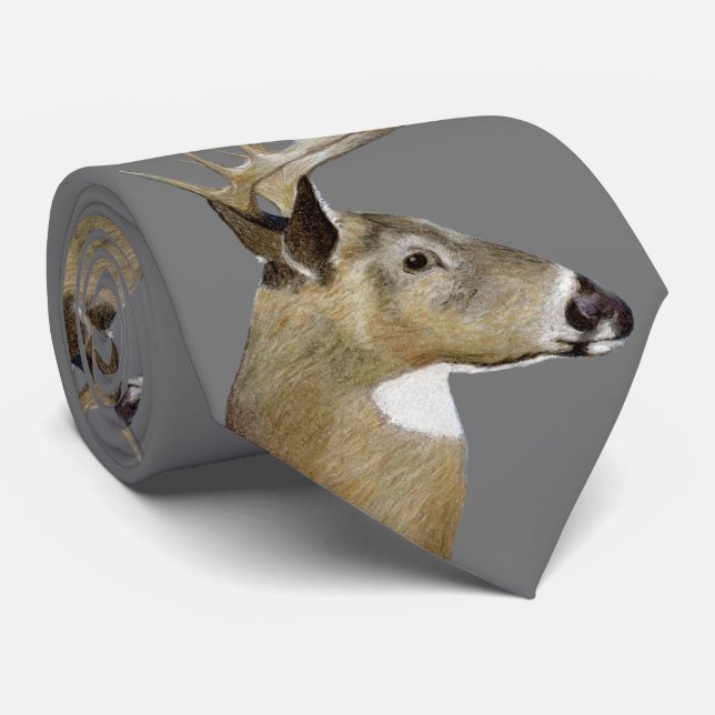 White Tail Buck Tie (Rolled)