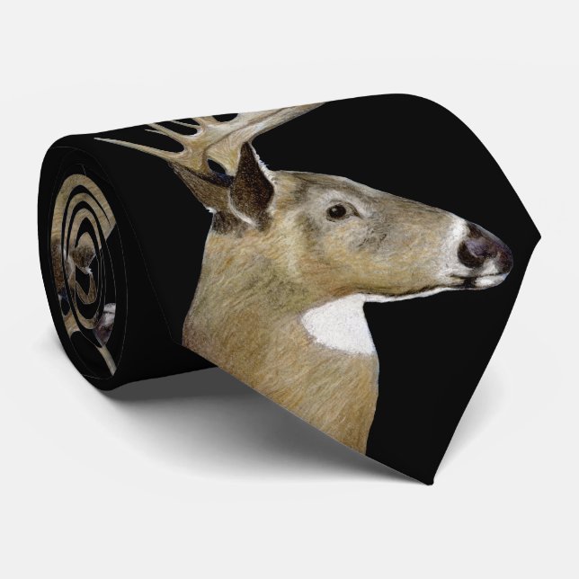 White Tail Buck Tie (Rolled)