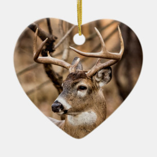 White Tail Deer Buck Ceramic Tree Decoration