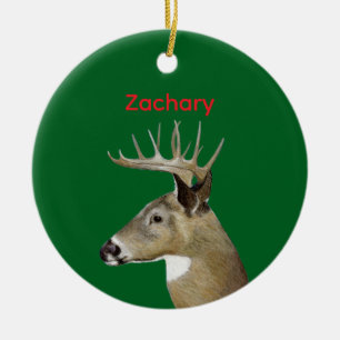 White Tail Deer Buck Ceramic Tree Decoration
