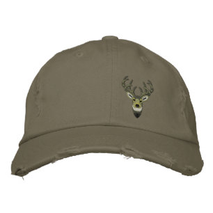 White Tail Deer Buck Embroidery Embroidered Hat
