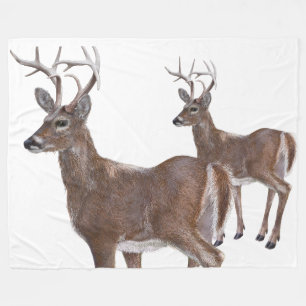 White Tail Deer Buck Fleece Blanket