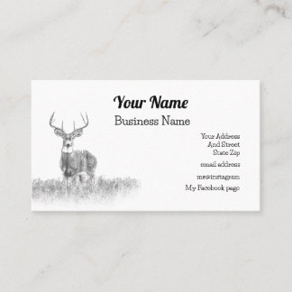 White Tail Deer Business Card, Customisable Card
