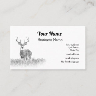 White Tail Deer Customisable Business Card