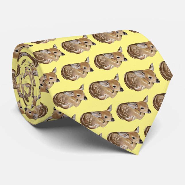 White Tail Deer Fawn Tie (Rolled)