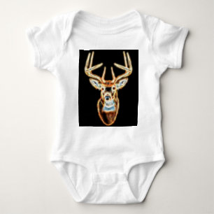 White tail Deer Head Energy Spirit Baby Bodysuit
