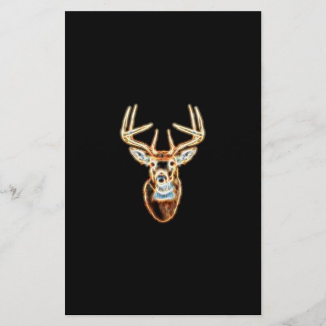 White tail Deer Head Energy Spirit Stationery (Front)