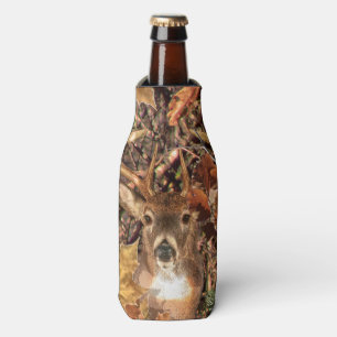 White Tail Deer Head Fall Energy Spirited on a Bottle Cooler