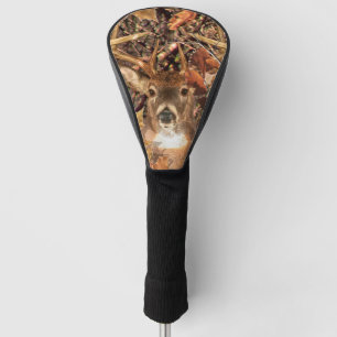 White Tail Deer Head Fall Energy Spirited on a Golf Head Cover