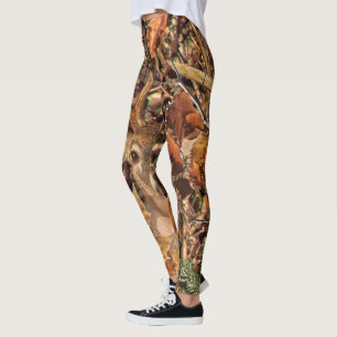 White Tail Deer Head Fall Energy Spirited on a Leggings