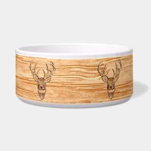 White Tail Deer Head Wood Inlay Grain Style