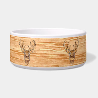 White Tail Deer Head Wood Inlay Grain Style