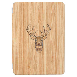 White Tail Deer Head Wood Inlay Style iPad Air Cover