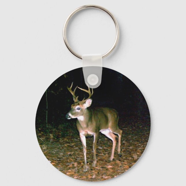 White-tailed Buck Deer Key Ring (Front)