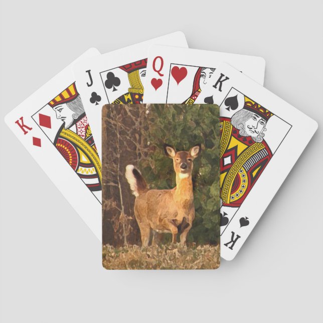 White-Tailed Deer at Sunrise Playing Cards (Back)