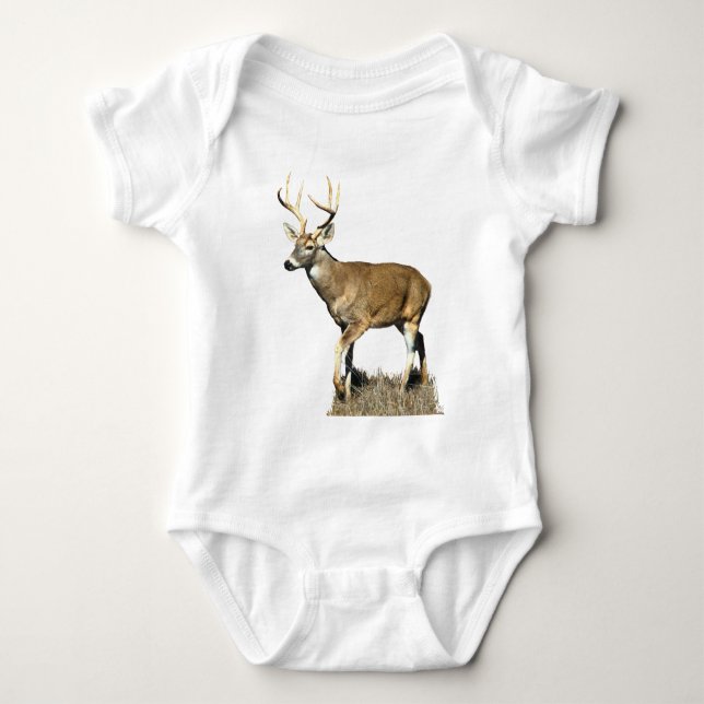 White Tailed Deer Buck Baby Bodysuit (Front)