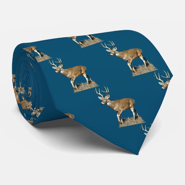 White Tailed Deer Buck Neck Tie (Rolled)