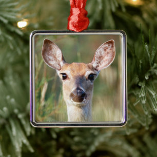 White-tailed Deer Doe Metal Tree Decoration