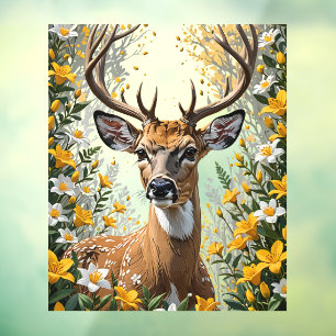 White-tailed deer Surrounded By Yellow Jessamine