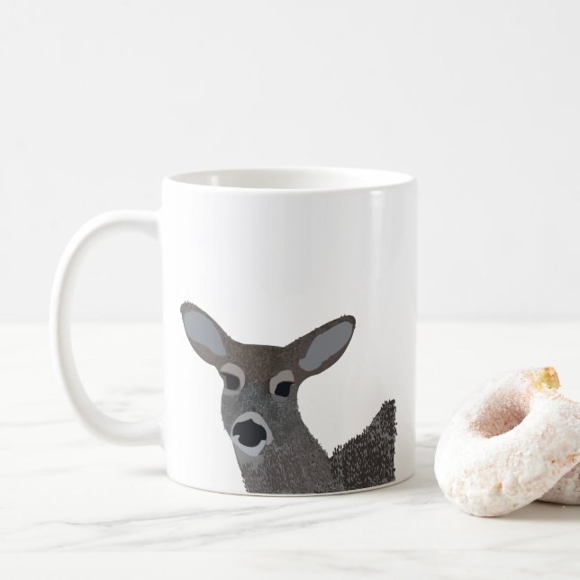 White Tailed Deer Wildlife Coffee Mug (With Donut)