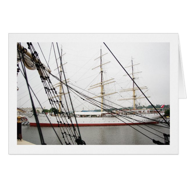 White tall ship - Card (Front Horizontal)