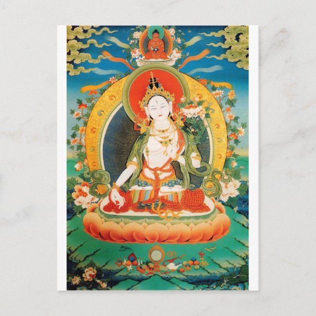 WHITE TARA BUDDHIST DEITY POSTCARD (Front)