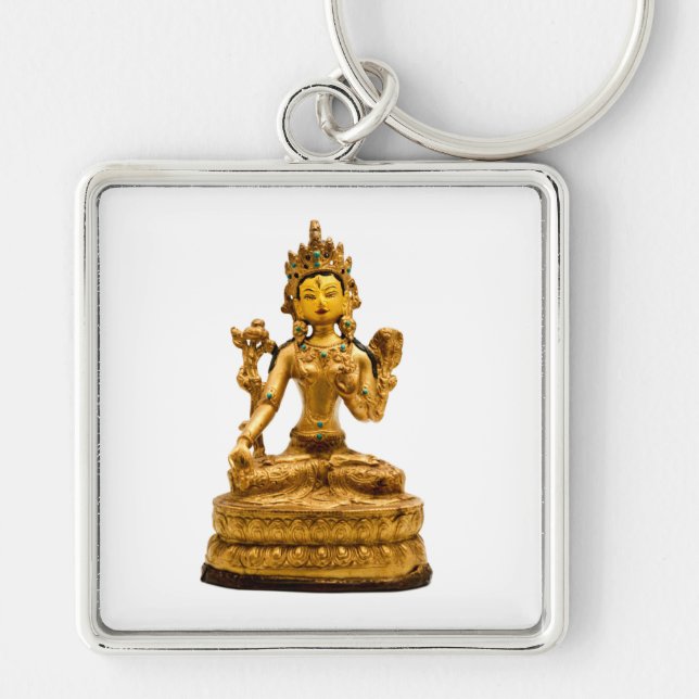 White Tara Key Ring (Front)