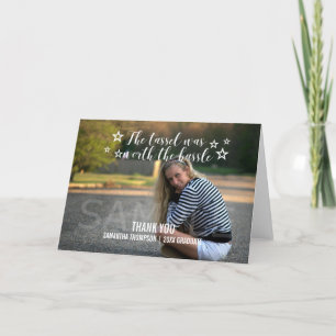 White Tassel Worth Hassle Graduation Thank You Card