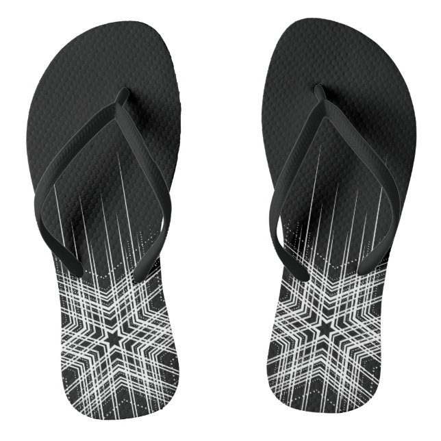 White tattoo design in dark jandals (Footbed)