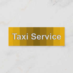White Taxi Signage Yellow Shades Taxi Driver Mini Business Card