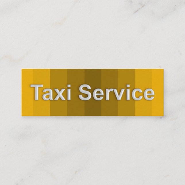 White Taxi Signage Yellow Shades Taxi Driver Mini Business Card (Front)