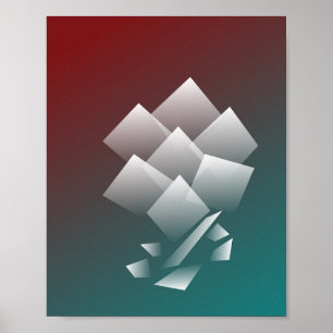 White teal burgundy poster