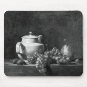 White Teapot with Two Chestnuts Mouse Pad