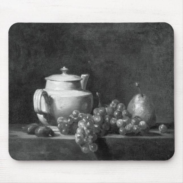 White Teapot with Two Chestnuts Mouse Pad (Front)