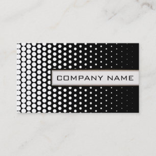 White Techno Dots Elegant Modern Black Business Card