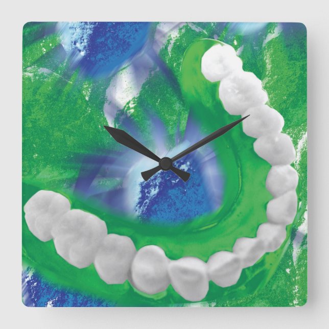 White Teeth Arch Dentist Orthodontist Wall Clock (Front)
