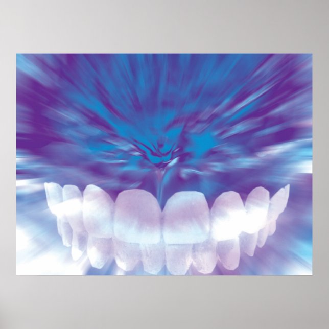 White Teeth Bite Dentist Orthodontist Poster (Front)