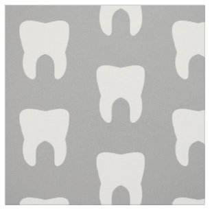 White Teeth On a Grey Background Fabric