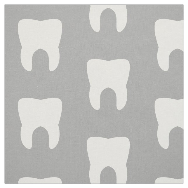 White Teeth On a Grey Background Fabric (Swatch)